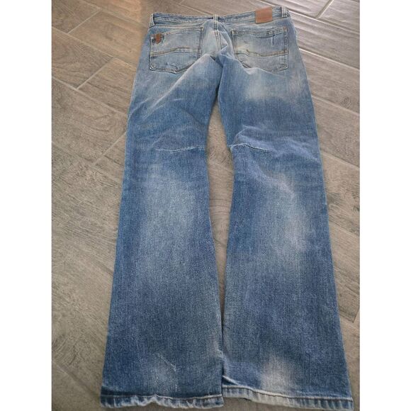 Men's Outpost Makers Original Straight Jeans Size 34x32 Medium Wash Distressed B - Picture 7 of 8